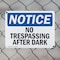 Signmission No Trespassing After Dark OSHA Notice Sign, Plastic, 10in W x 7in L, 2PK OS-2PACK-NS-P-710-L-14905 - alternate 7